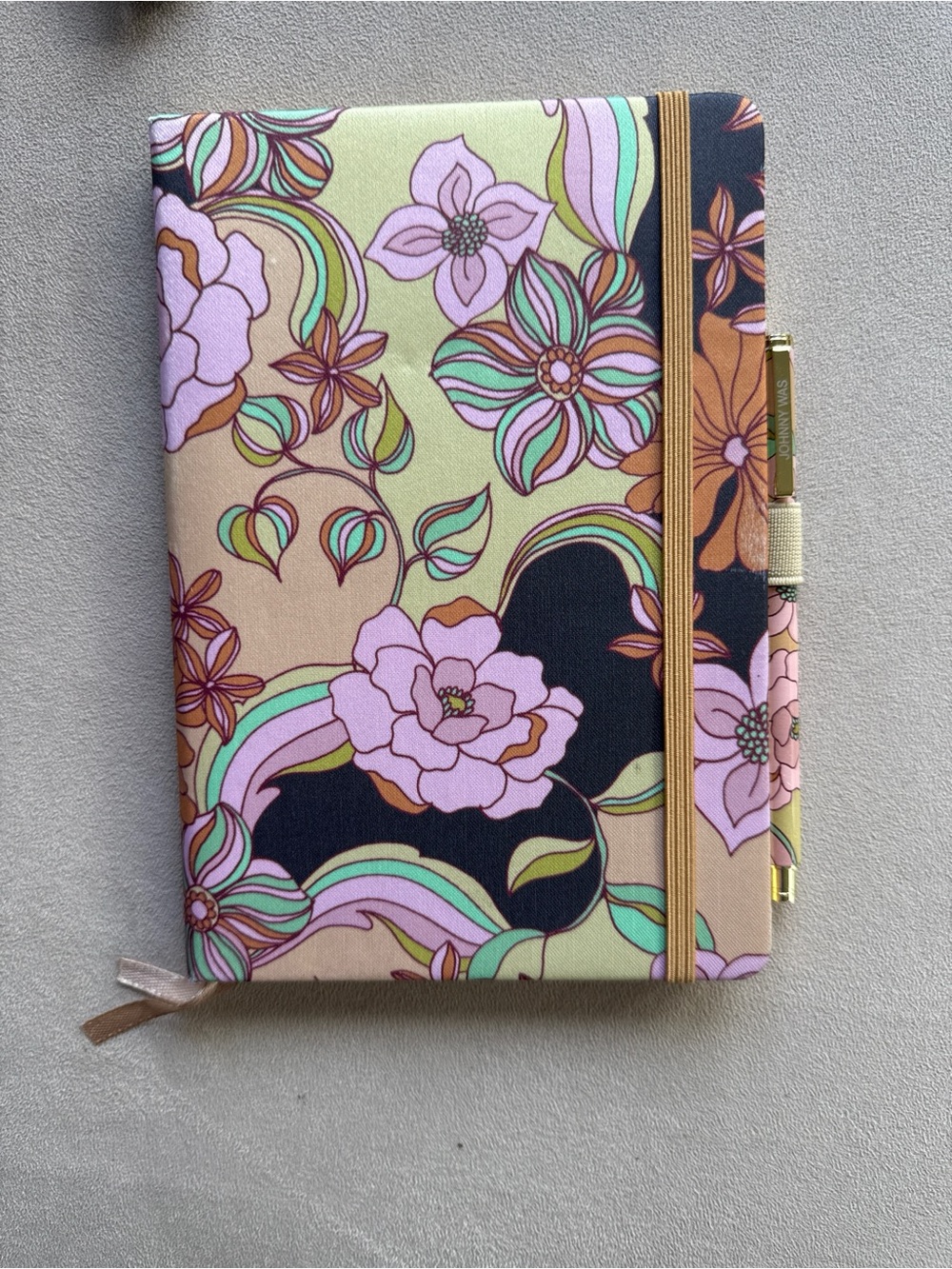 Johnny Was Floral Hardcover Notebook in Pink, Green and Black
